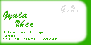 gyula uher business card